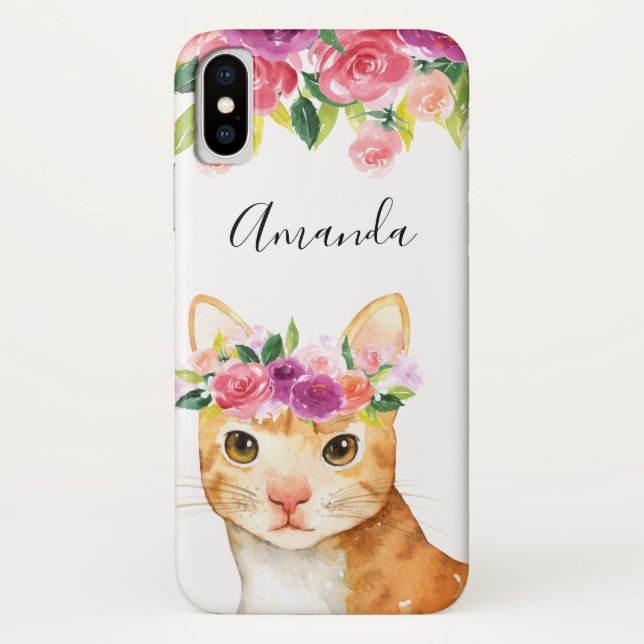 Capa Para iPhone, Case-Mate Flores e Gatos Personalizados (Verso)