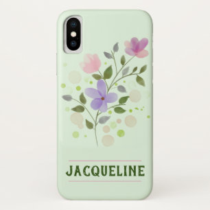 Capa Para iPhone Da Case-Mate Flores e Nome Personalizado Jacqueline