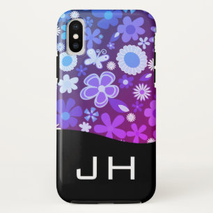 Capa Para iPhone Da Case-Mate flores padrões da natureza / roxo / monograma