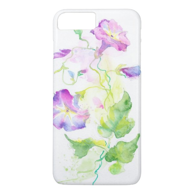 Capa Para iPhone, Case-Mate Flores pintadas do convólvulo da aguarela (Verso)