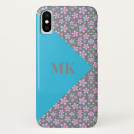 Capa Para iPhone Da Case-Mate Flores Rosa e Bloco de Cor Azul