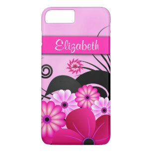 Capa Para iPhone Da Case-Mate Flores Rosa Quente Brilhante Moderna Fuchsia Flora