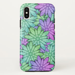 Capa Para iPhone Da Case-Mate Flores roxas e verdes divertidas