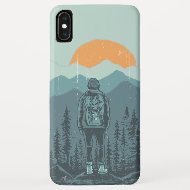 Capa Para iPhone, Case-Mate Floresta Montanha - Mochila Sunset Mulher Hiker (Verso)