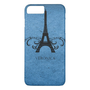 Capa iPhone 8 Plus/7 Plus Flourish azul do francês do vintage