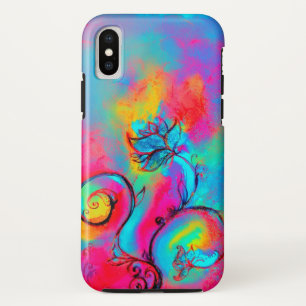 Capa Para iPhone XS FLUXAS QUÍMICAS cor-de-rosa azul