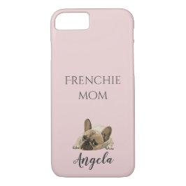 Capa iPhone 8/7 fofo francês buldozinho frenchie mãe personalizado