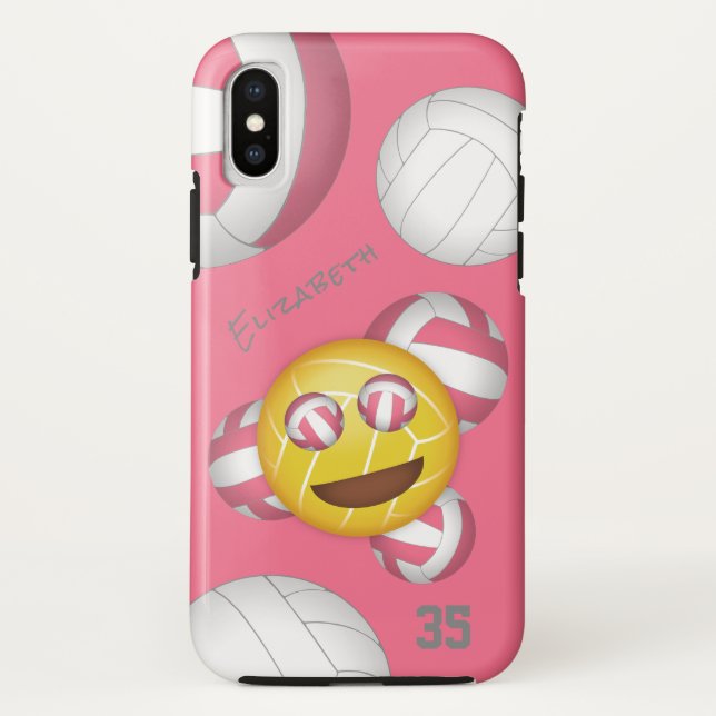 Capa Para iPhone, Case-Mate fofo sorrindo de vôlei personalizado feminino (Verso)