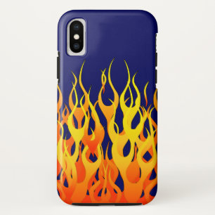 Capa Para iPhone X Fogo de competência clássico das chamas em azuis