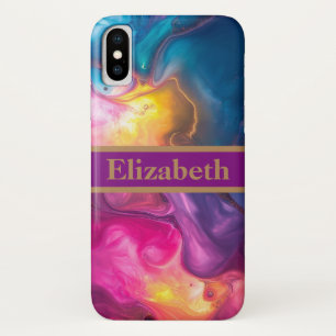 Capa Para iPhone Da Case-Mate Foil Confetti de Folhas de Folha Roxo Personalizad