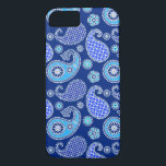 Capa iPhone 8/7 Folha, azul de cobalto e branco<br><div class="desc">Padrão paisley de ornamentado em tons de azul profundo e turquesa,  acentuado com branco,  sobre fundo azul de cobalto</div>