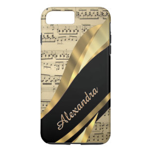 Capa iPhone 8 Plus/7 Plus Folha de música elegante personalizada