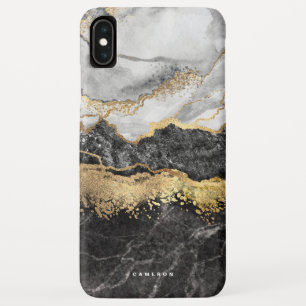Capa Para iPhone Da Case-Mate Folha de Ouro de Mármore Preto e Branco Personaliz