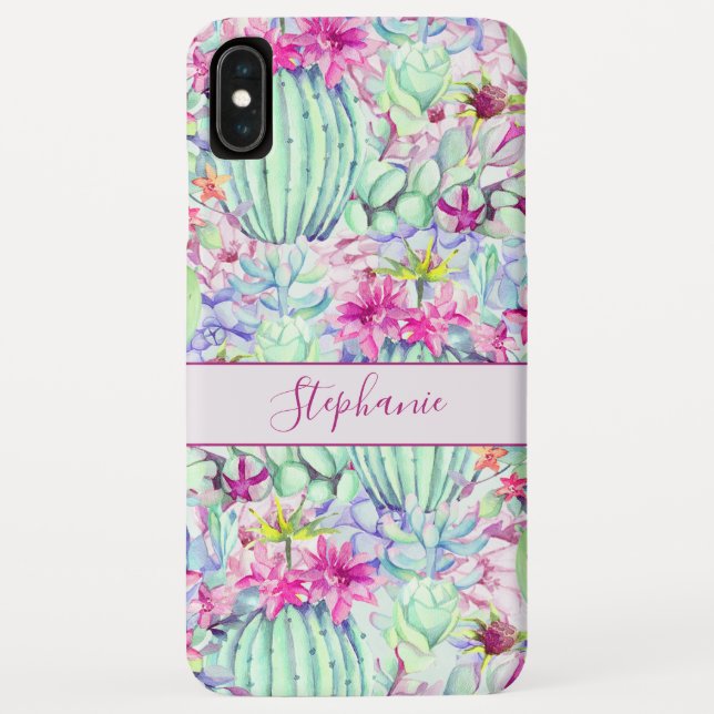 Capa Para iPhone, Case-Mate Folhagem Floral Suculente Cactus Personalizada (Verso)