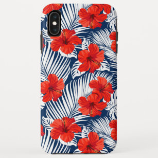 Capa Para iPhone Da Case-Mate Folhagem Tropical Com Hibisco Floral Vermelho