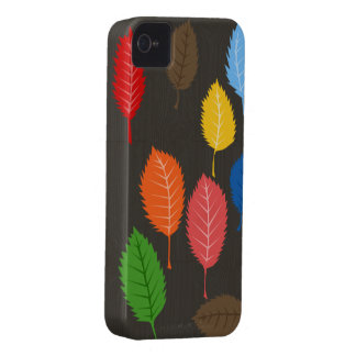 Capinha iPhone 4 folhas coloridas no woodgrain