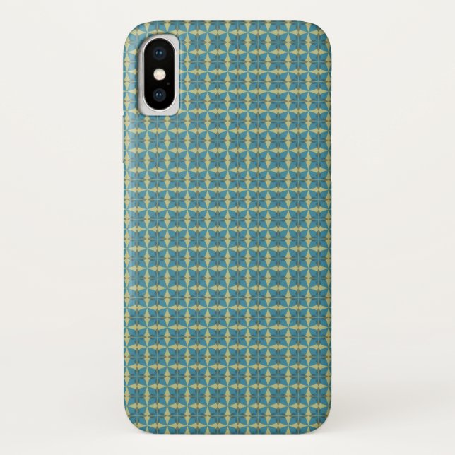 Capa Para iPhone, Case-Mate Folhas simples em azul (Verso)