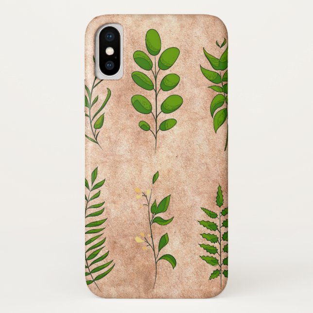 Capa Para iPhone, Case-Mate Folhas verdes plantas folícolas com espinhas desbo (Verso)