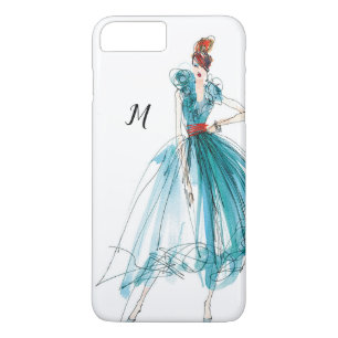Capa iPhone 8 Plus/7 Plus Forma do Couture do monograma Apple selvagem