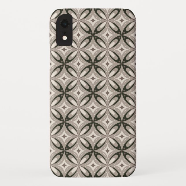 Capa Para iPhone, Case-Mate Formas circulares retrô bege e marrom (Verso)