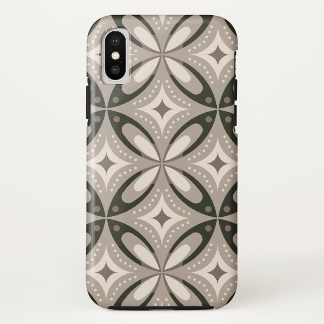 Capa Para iPhone, Case-Mate Formas Geométricas Retro Bege e Marrom (Verso)