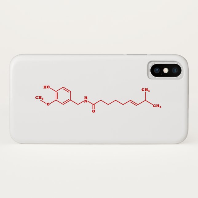 Capa Para iPhone, Case-Mate Fórmula Química Molecular de Capsaicina Chili (Verso (Horizontal))