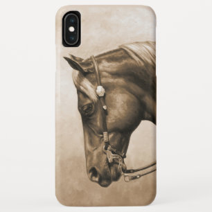 Capa Para iPhone Da Case-Mate Foto antiga do Cavalo Ranzeiro Ocidental Sepia