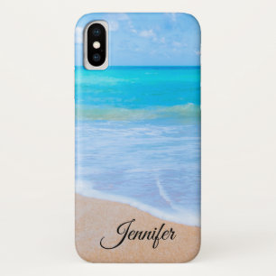 Capa Para iPhone X Foto da cena tropical da praia incrível personaliz