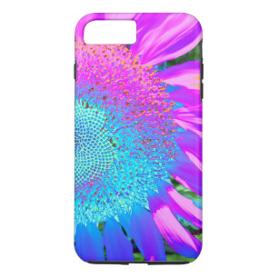 Capa Para iPhone Da Case-Mate Foto girassol cor-de-rosa-azul retrógrada