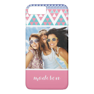 Capa Para iPhone Da Case-Mate Foto personalizada e nome padrão colorido aztec tr