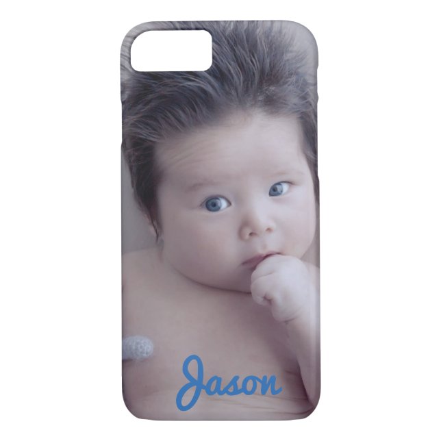 Capa Para iPhone, Case-Mate Foto pessoal e texto azul (Verso)