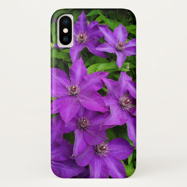Capa Para iPhone, Case-Mate Fotografia Clematis das Flores Roxas (Verso)