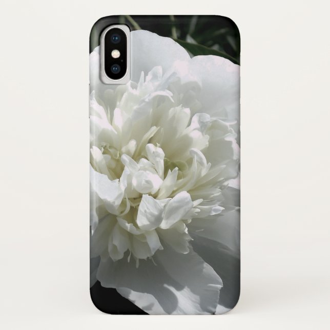 Capa Para iPhone, Case-Mate Fotografia floral branca de pénia branca Elegante (Verso)