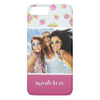 Capa Para iPhone Da Case-Mate Fotografia personalizada e nome rosas rosa elegant