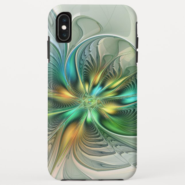 Capa Para iPhone, Case-Mate Fractal de Flor Abstrato moderna fantasia colorida (Verso)