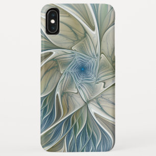 Capa Para iPhone Da Case-Mate Fractal Khaki azul do abstrato ideal floral do