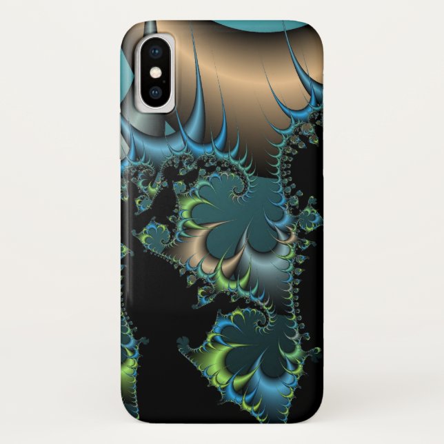 Capa Para iPhone, Case-Mate Fractal legal preto e azul (Verso)