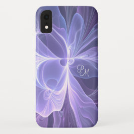 Capa Para iPhone Da Case-Mate Fractal Moderno de Abstrato Roxo Monograma