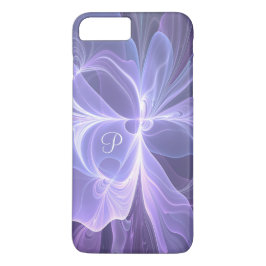 Capa iPhone 8 Plus/7 Plus Fractal Moderno de Abstrato Roxo Monograma