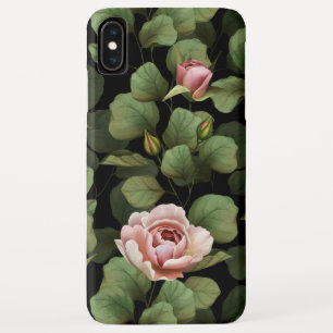 Capa Para iPhone Da Case-Mate Frágeis rosas. Padrão floral a preto