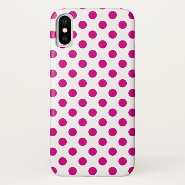 Capa Para iPhone, Case-Mate Fuchsia bolinhas (Verso)
