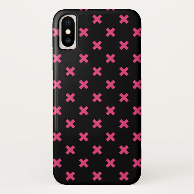 Capa Para iPhone, Case-Mate Fúchsia cruza pontos a preto (Verso)