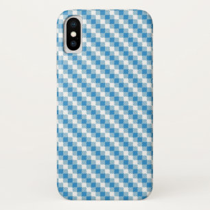 Capa Para iPhone X fundo Azul-branco dos quadrados