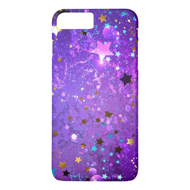 Capa Para iPhone, Case-Mate Fundo de folhas roxas com estrelas (Verso)
