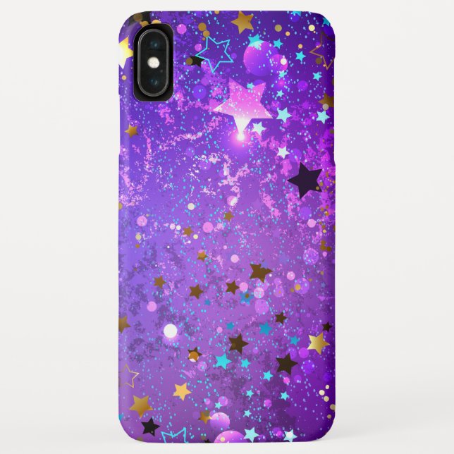 Capa Para iPhone, Case-Mate Fundo de folhas roxas com estrelas (Verso)