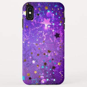 Capa Para iPhone Da Case-Mate Fundo de folhas roxas com estrelas