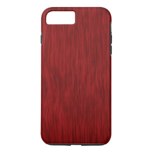 Capa iPhone 8 Plus/7 Plus Fundo de grãos de madeira em bruto - Vermelho