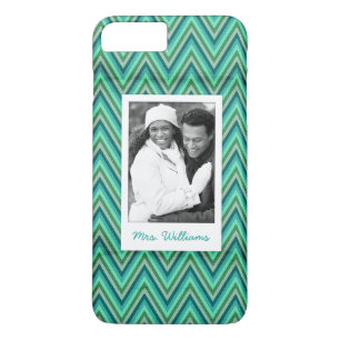 Capa iPhone 8 Plus/7 Plus Fundo de Zig Zag de Fotografias Personalizadas