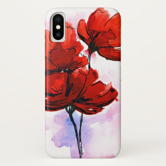 Capa Para iPhone, Case-Mate Fundo floral pintado abstrato 2 (Verso)