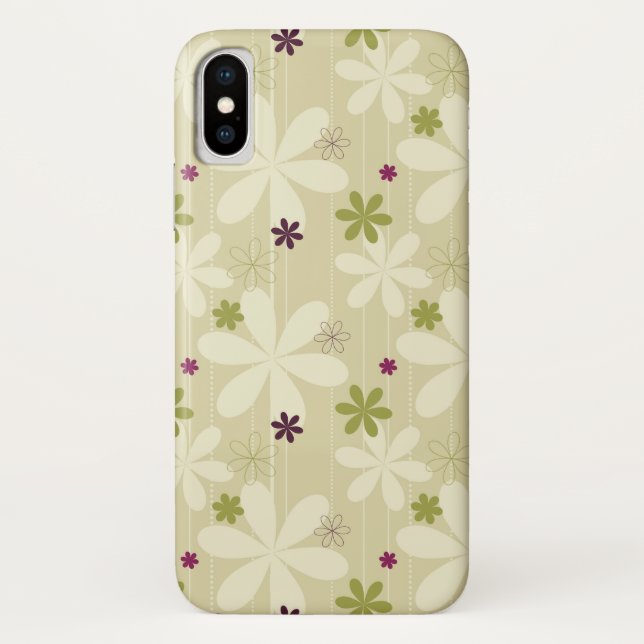Capa Para iPhone, Case-Mate Fundo floral retro (Verso)
